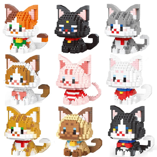 Micro Mini Super Cute Micro Cat Building Kit Tiny Pet Series Doll
