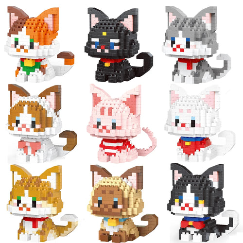 Micro Mini Super Cute Micro Cat Building Kit Tiny Pet Series Doll