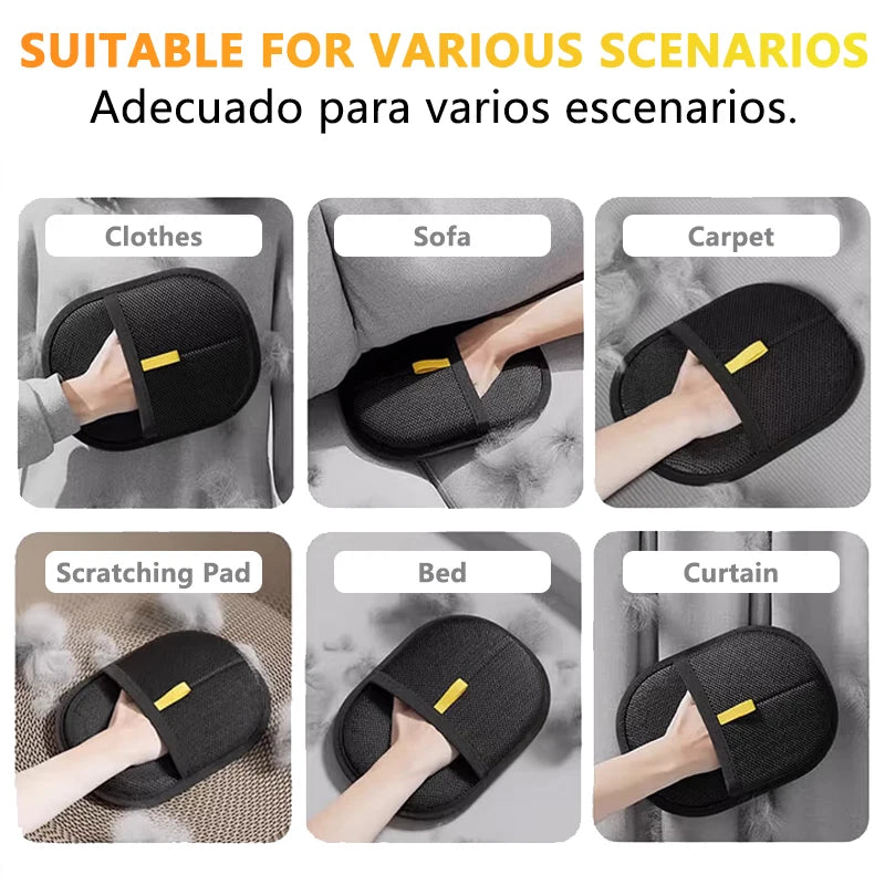 Reusable Double-Sided Pet Hair Removal Glove Anti-Static Grooming Tool