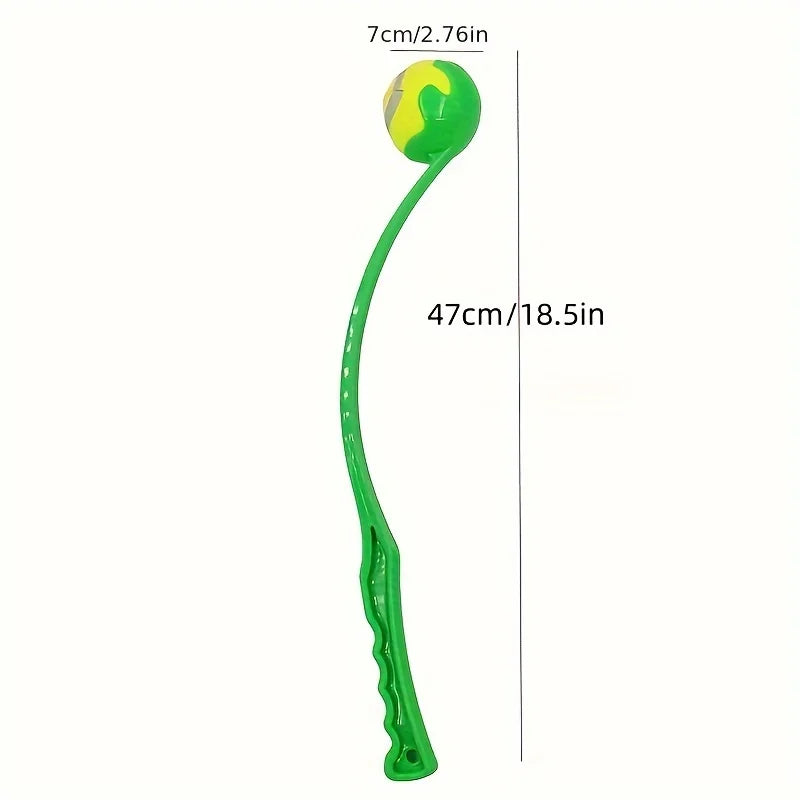 Pet Tennis Ball Launcher Stick - Interactive Outdoor Dog Training Toy,