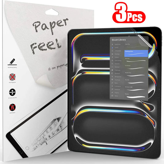 3Pcs Paper Feel Like Screen Protector For ipad Air 11 Pro 13 2024