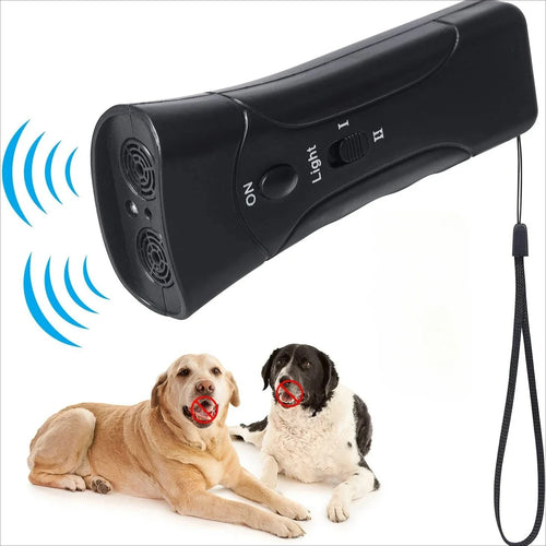 Ultrasonic Dog Barking Deterrent Trainer with LED Light Stop Bark
