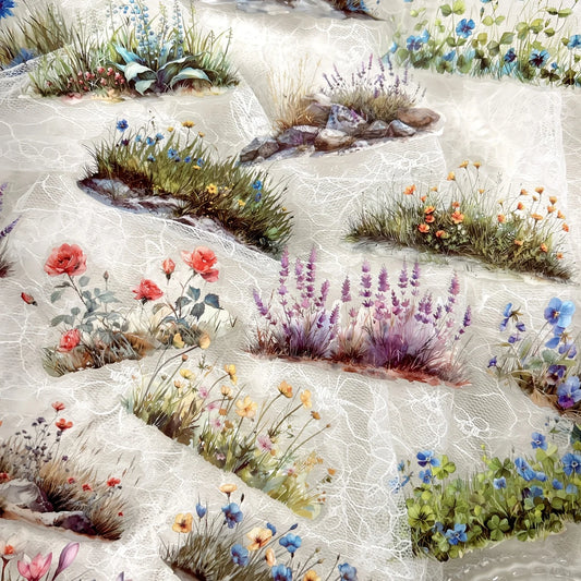 20 Pcs Plants Flowers Clusters Stickers Landscape Deco Materials DIY
