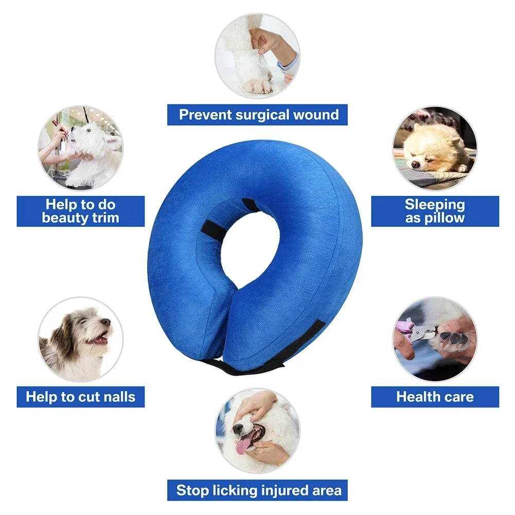 Dog Cones After Surgery, Protective Inflatable Dog Collar Pet Recovery