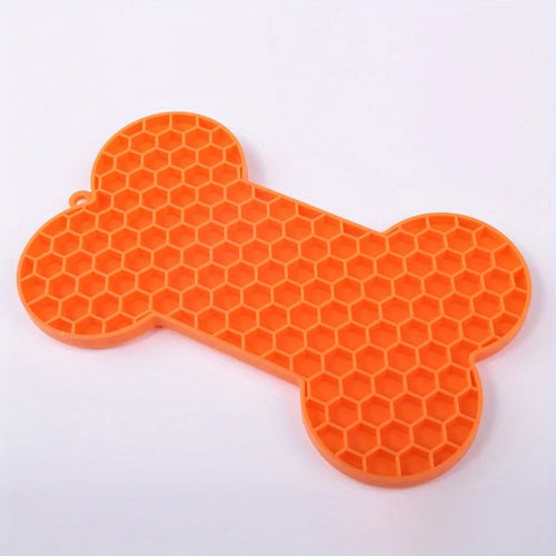 1PC Dog Slow Food Pad Bone Silicone Pet Licking Pad Mat Placemats Pet