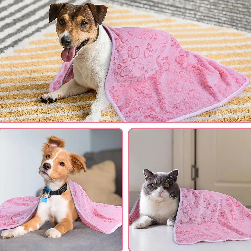 Pet Blanket,Soft Fluffy,High Quality,Cute Paw Print Dog Blanket,Pet