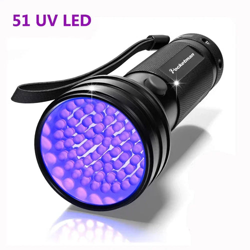 12/21/51 LED Protable UV Flashlight Black Light 395 NM Ultraviolet
