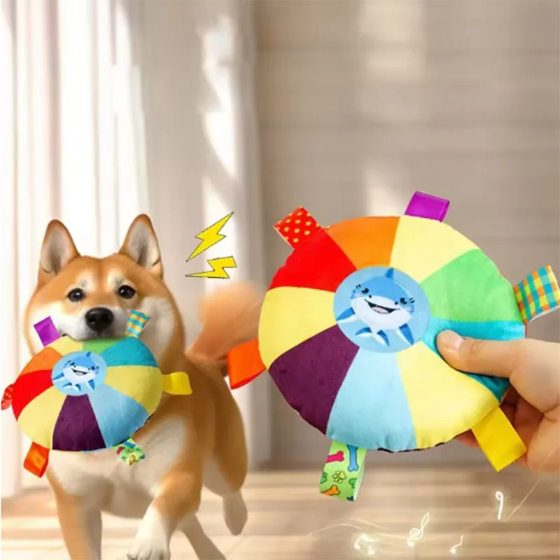 Hot dog sounding plush toy bell cartoon toy puppy small dog Teddy