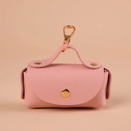 Portable Dog Poop Bag Organizer Stylish Pet Bag Holder Leather Pet