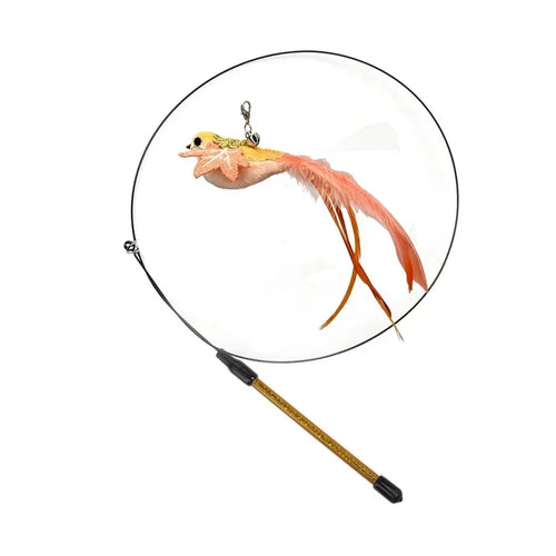 Simulation Bird Cat Toys Funny Interactive Peacock with Bell Cat Stick