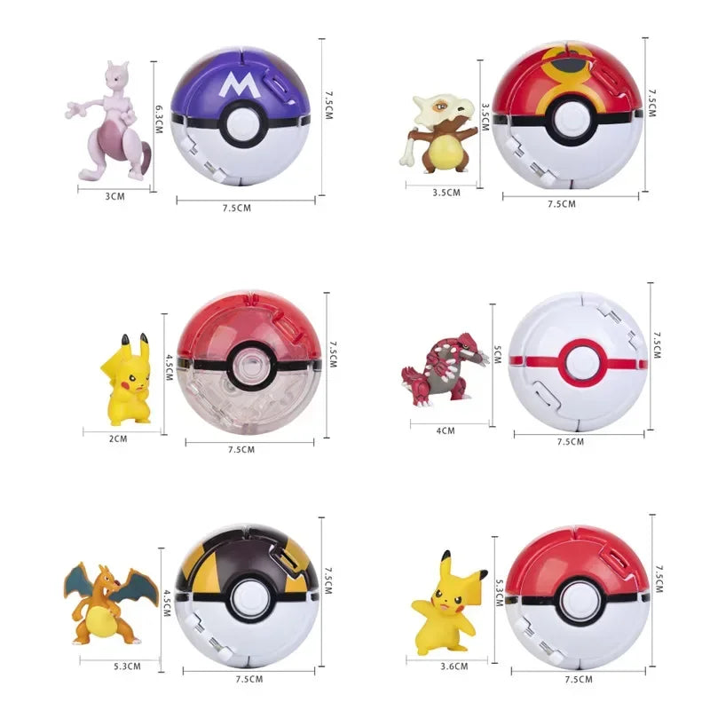 Pokemon Figure Pokeball Anime Figurines Cartoons Pikachu Charizard