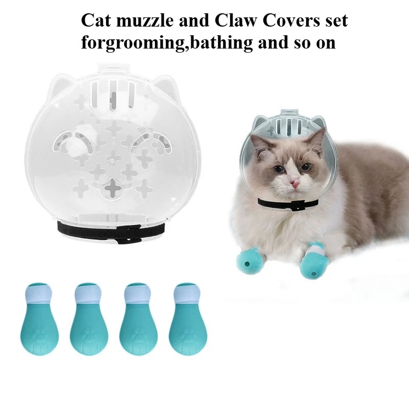 1Set Cat Muzzle Pet Grooming Cover Accessory Cat Anti Bite Anti