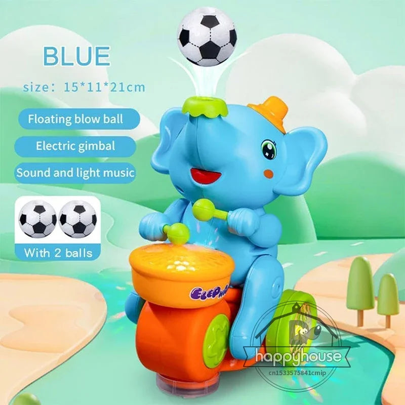 Musical Walking Elephant Drummer Toys for  Kid Musical Toy with LED