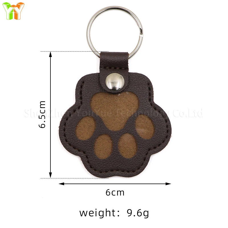Memorial Leather Pet Hair Storage Bag Cat Paw Keychain Multifunctional