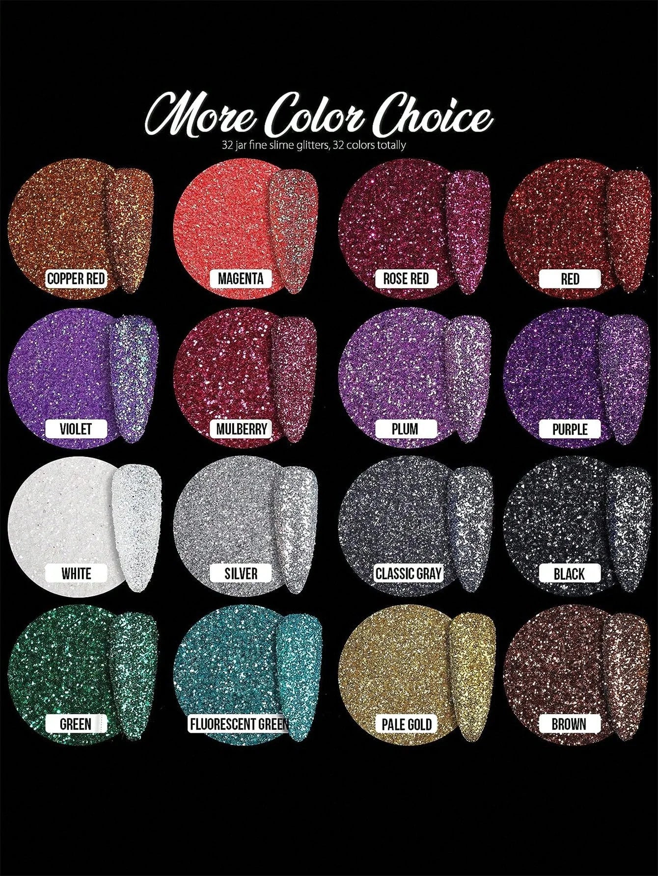 32 Bottls Holographic Glitter, Style Reflective Body Glitter for Eyes
