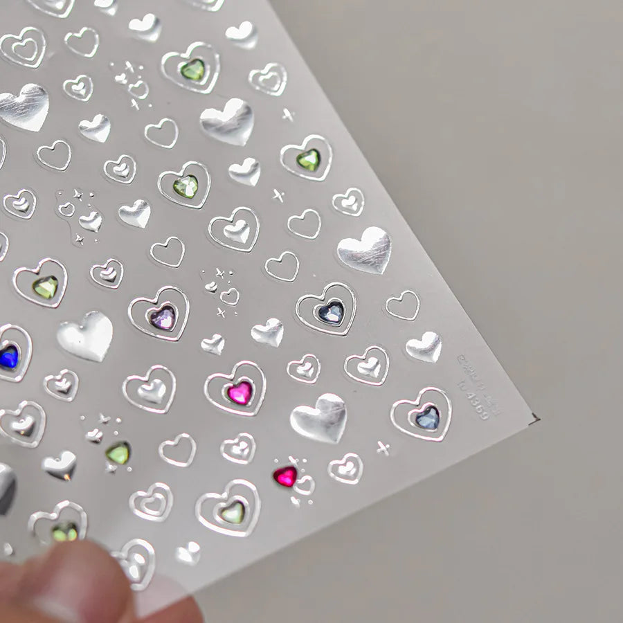 1 piece 5D color crystal star nail stickers high quality love shiny