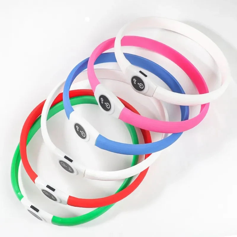 New Led Luminous Dog Collar PVC Waterproof , For Large Medium Small