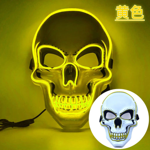 Halloween Adult Purification Mask LED Glowing Skull Terror Mask Cold
