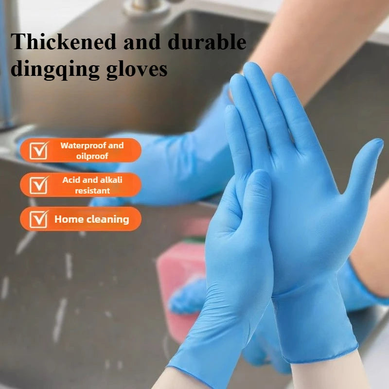 10/20/50/100PCS Blue Nitrile Gloves Disposable Waterproof Blue Gloves