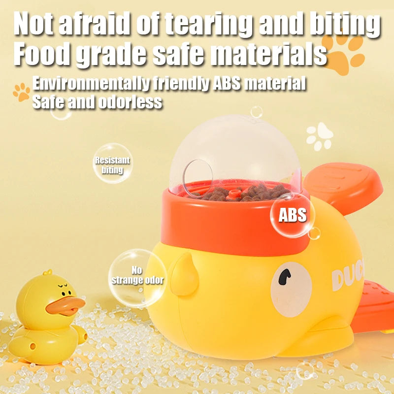 1PC Little Yellow Duck Pet Feeder Interactive Training Device For Cats