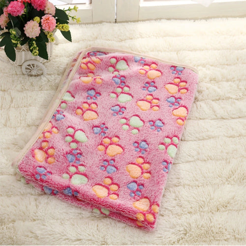 Soft Fluffy High Quality multicolor Pet Blanket Cute Dog Paw Print