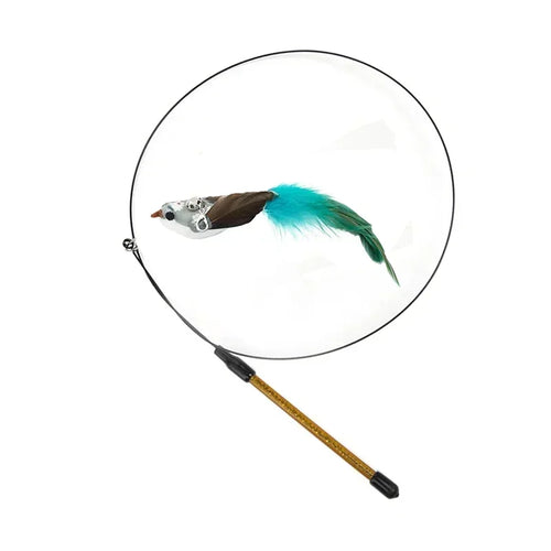 Simulation Bird Cat Toys Funny Interactive Peacock with Bell Cat Stick