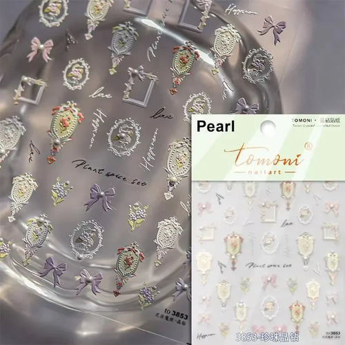 1piece 5D glass fragment nail sticker high quality stained glass