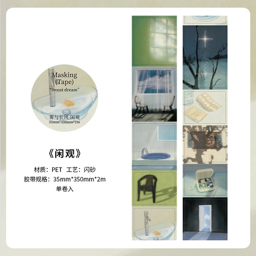 2m/Roll Beautiful scenery PET Tape Paper Journal Decorative Adhesive