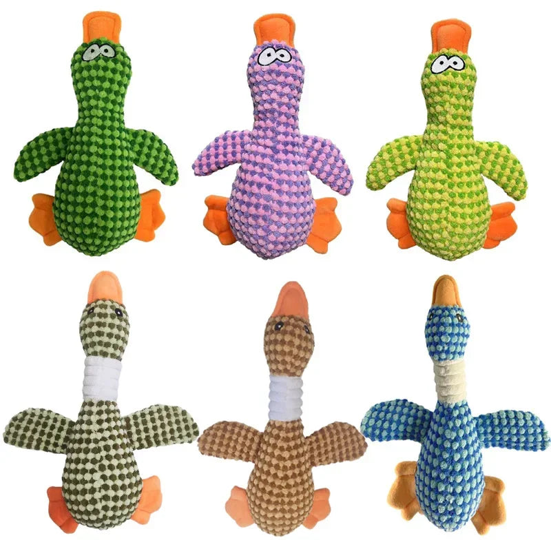 Funny Duck Cute Dog Plush Toys Pet Squeak Toy for Puppy  Sound Wild