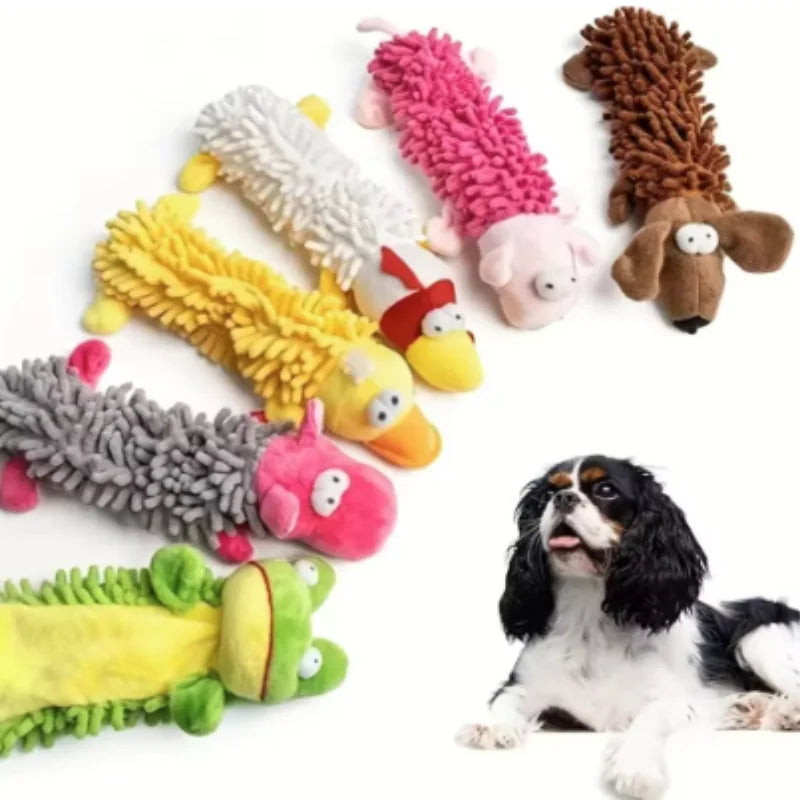 Durable Pet Dog Plush Toy for Small Breeds - Animal Shape Squeaky Chew