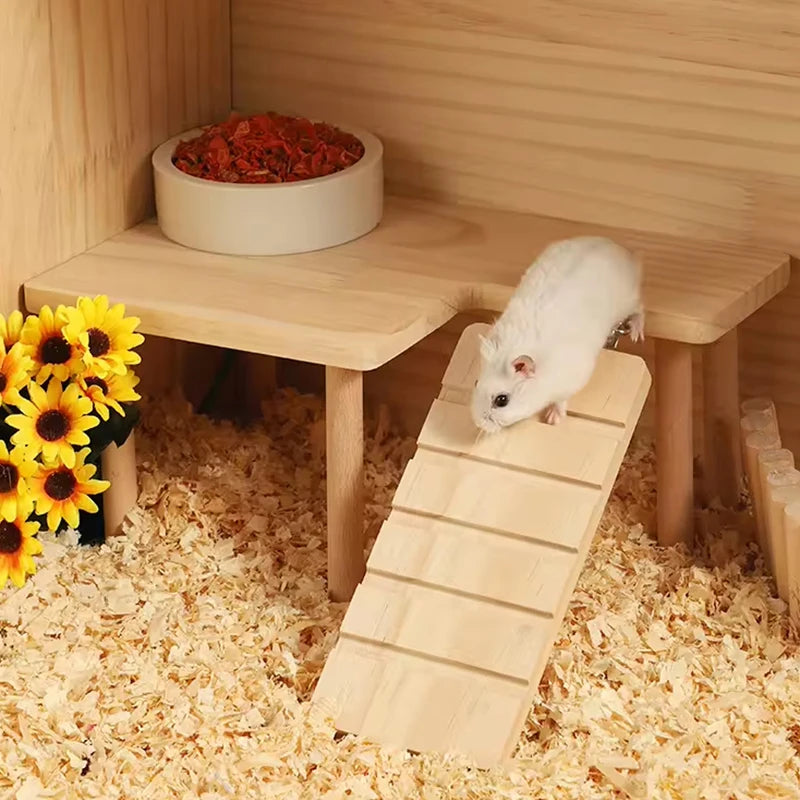Hamster Wooden Ladder Platform Jumping Board Playground Hamster