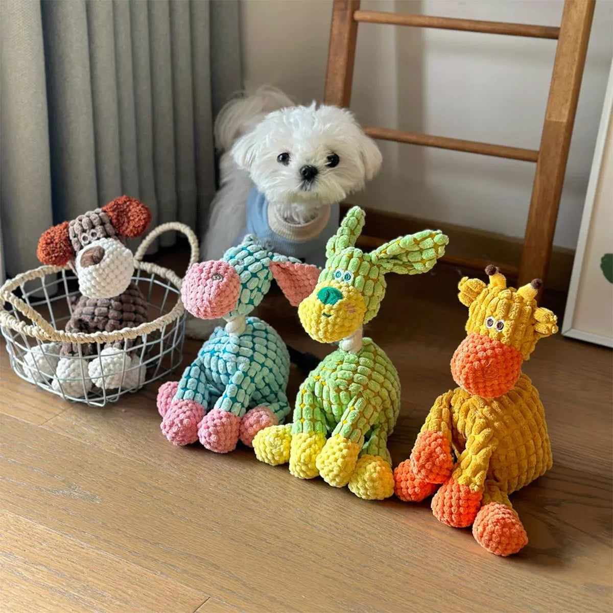 Cute Donkey Plush Toy for Dogs - Squeaky Chewable Interactive Pet Toy