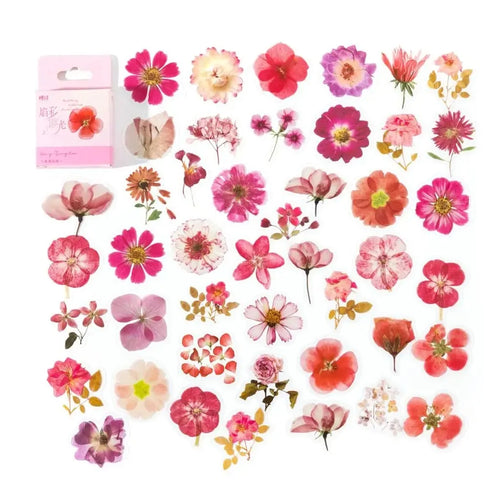 45Pcs Flower Language Kawaii PET Journaling Sticker Set For Gift