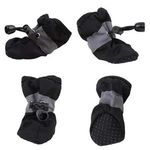 New 4pcs Waterproof Pet Dog Shoes Anti-slip Rain Snow Boot Thick Warm