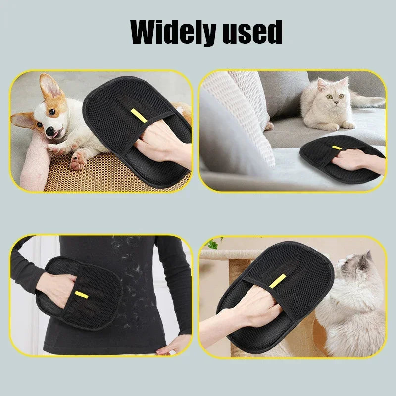 4pcs Pet Hair Cleaning Removal Gloves Pet Double-sided Grooming Glove