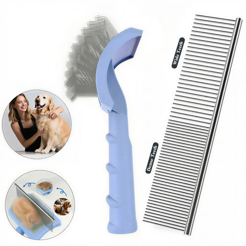 Dog Grooming Comb Shedding Hair Remove Needle Brush Slicker Massage