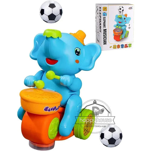 Musical Walking Elephant Drummer Toys for  Kid Musical Toy with LED