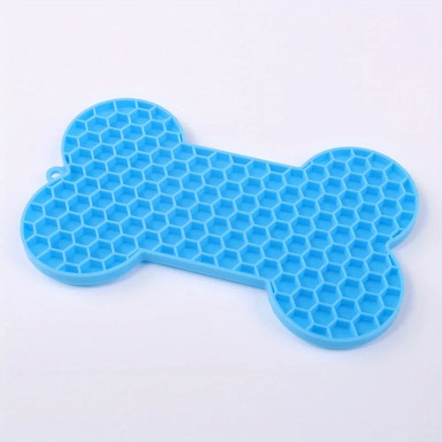 1PC Dog Slow Food Pad Bone Silicone Pet Licking Pad Mat Placemats Pet