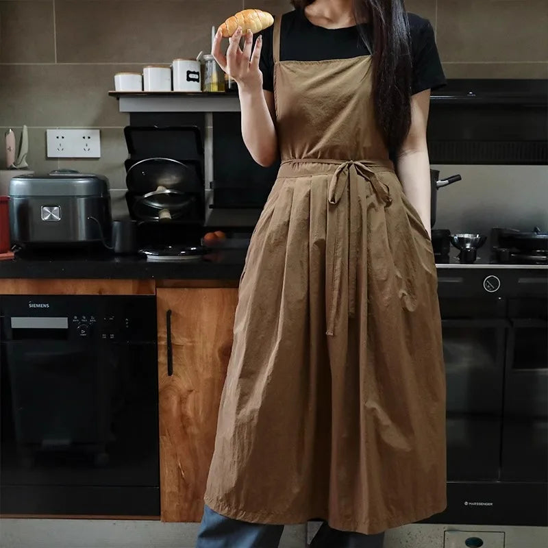 Long Lightweight Waterproof Apron with Pockets for Beauty Salon Nail