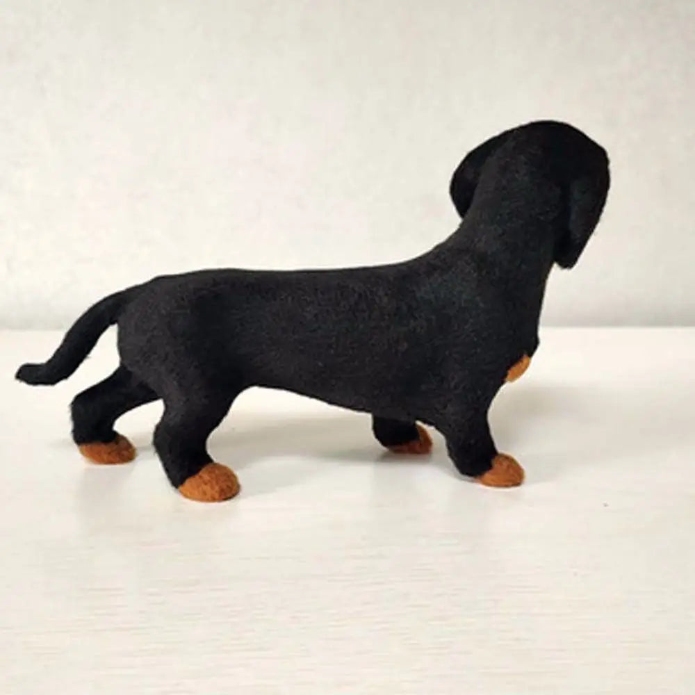 Simulation Dachshund Animal Model Small Ornament Toy Dog Puppy