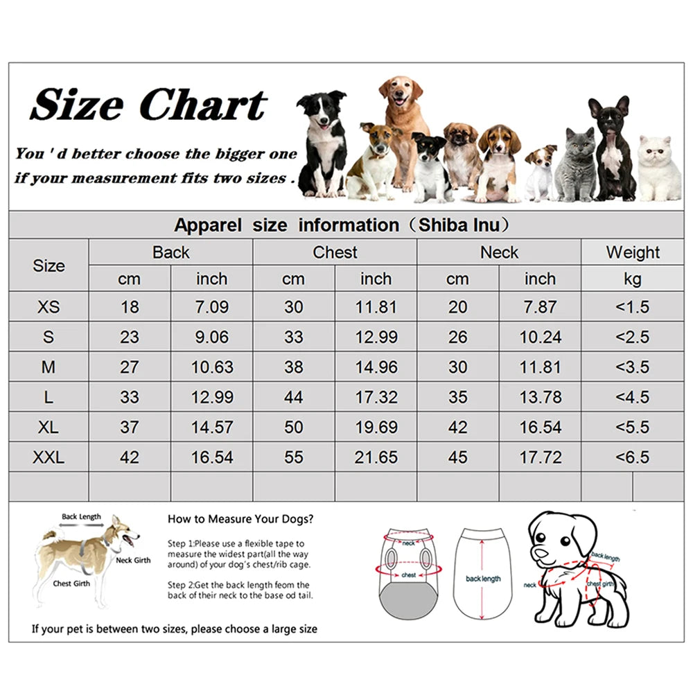 Winter Puppy Pet Dog Coat for Small Medium Dogs Thicken Warm Chihuahua