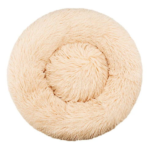 Round Dog Bed Winter Warm Cat Bed Plush Basket for Dog Washable Pet