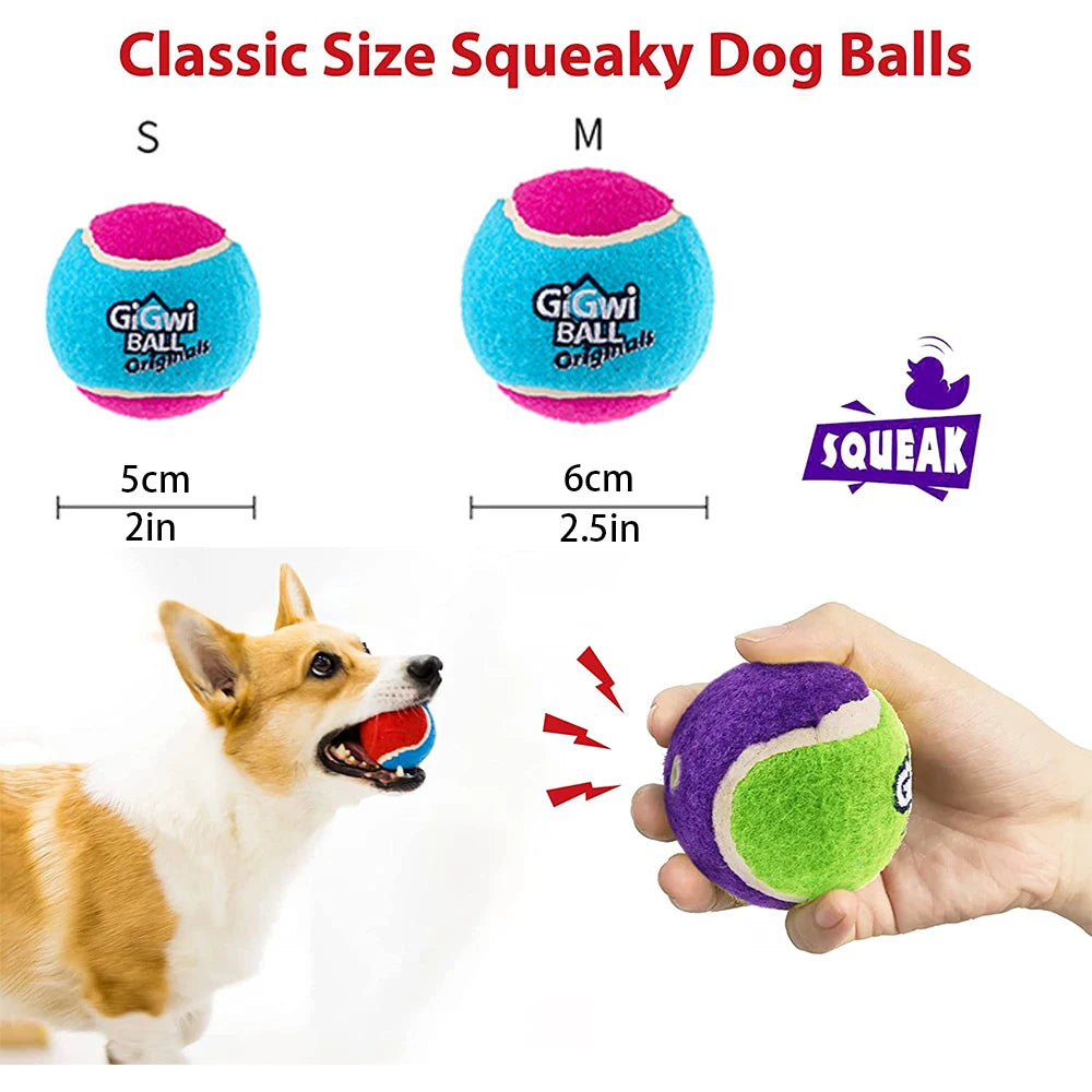 Pet Dog Squeaky Tennis Ball Interactive Dog Toys High Bounce Sound