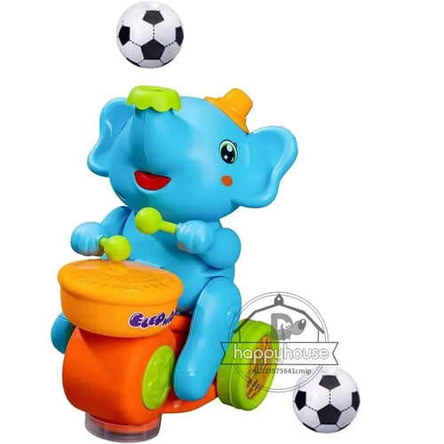 Musical Walking Elephant Drummer Toys for  Kid Musical Toy with LED
