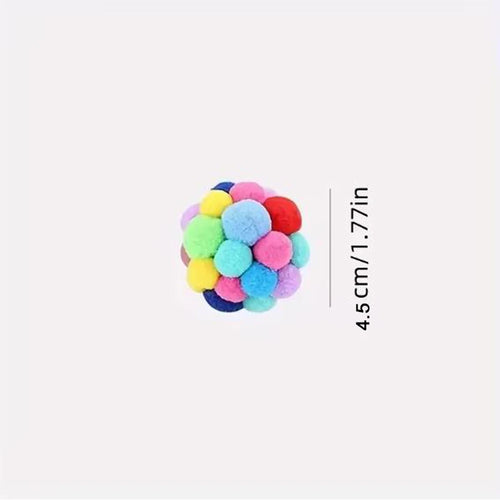 Cat Toys Pet Toy Cat Plush Ball Toys Pet Bouncy Bell Ball Toy Colorful