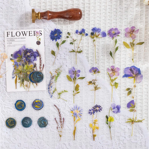 40 pcs/pack Vintage Dried flower Leaf specimen Stickers aesthetic