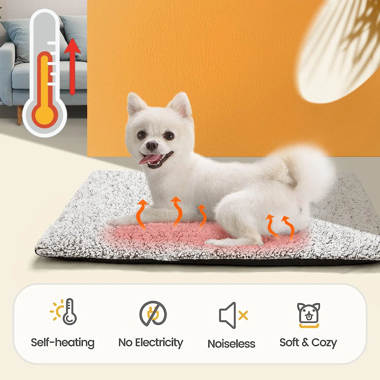 Self-Heating Pet Mat, Super Soft Aluminum Film Dog Mattress For