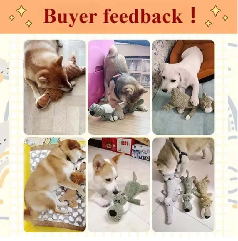 2025 Pet Dog Toys for Large Dogs Cute Plush Squeak Fleece Durable