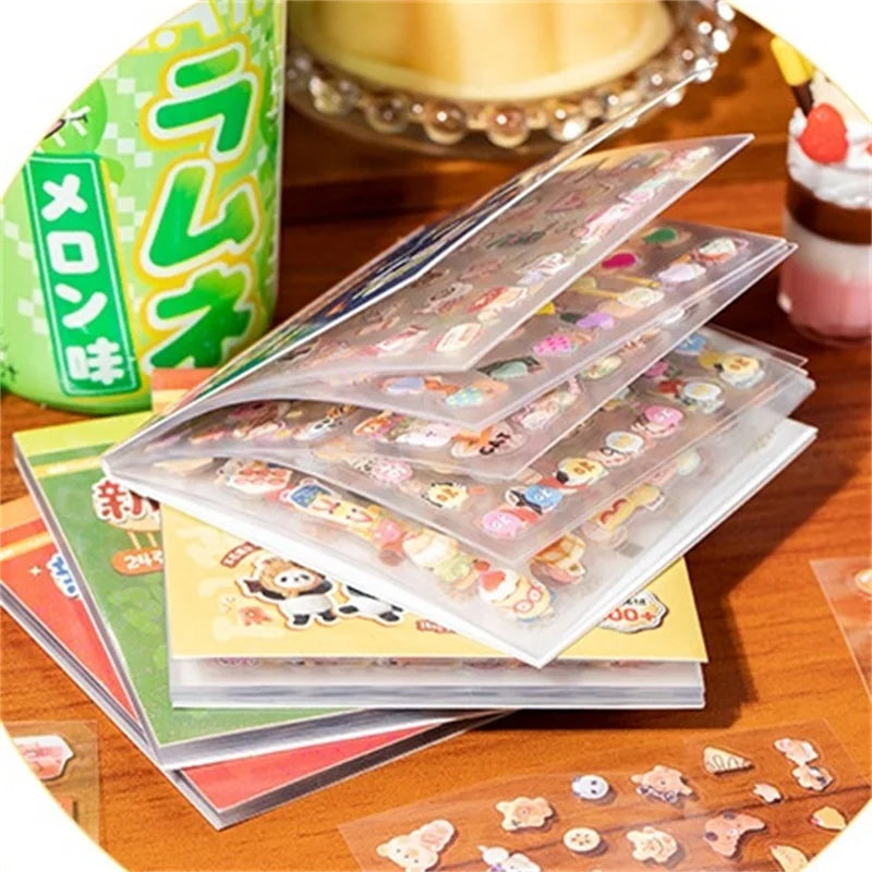 24Pcs/book Cute Die-cut Flash Decorative Stickers Book DIY Scrapbook