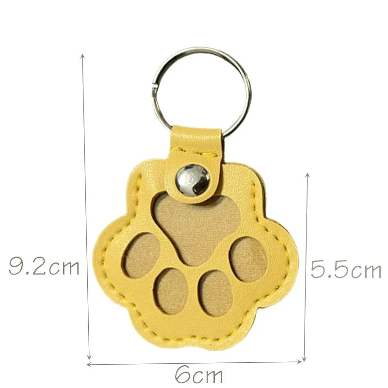 Leather Keychain Creative Pet Shelter Storage Ornament Cat Dog Hair